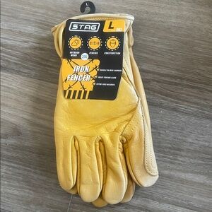 Stag Iron Fencer - Double Palmed Cowhide Gloves - Large - Style 207 - NWT